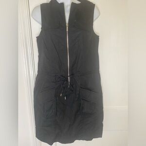 Michael Kors Black Dress with Silver Zipper Accents & Pockets